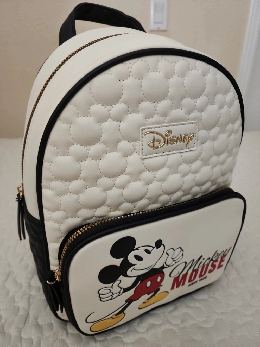 Disney Mickey Mouse White Faux-Leather Backpack